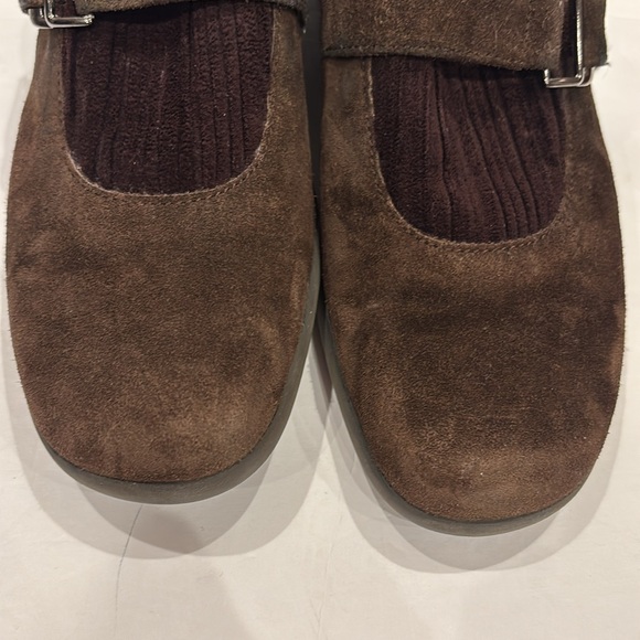 Aquatalia suede brown slide on wedge‎ loafer shoes size 7.5 - Picture 14 of 17